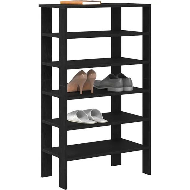 vidaXL Schoenenrek 61x32x105 cm bewerkt hout zwart