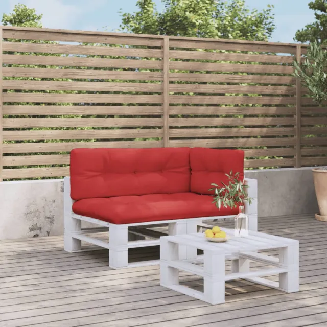 vidaXL Palletkussens 3 st stof rood