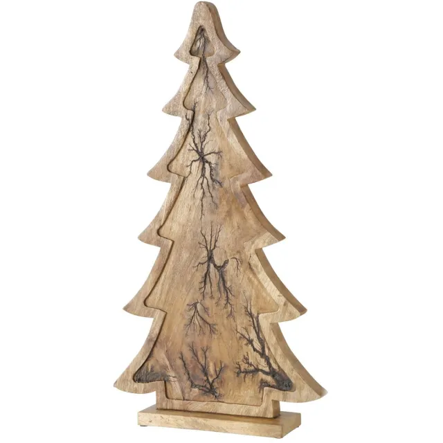 Boltze B. Decoratieve standaard Percha kerstboom van mangohout H 76,00 cm - 2005382 bruin