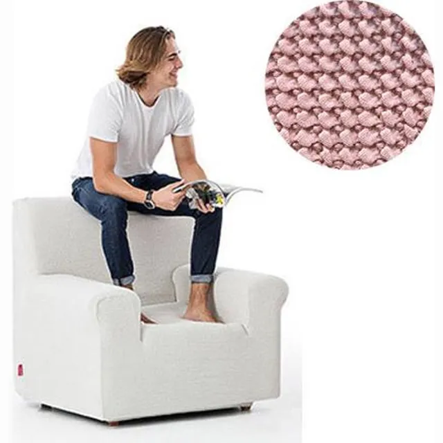 Belmarti Fauteuilhoes Milos 70cm tot 110cm breed- Roze - Stoelhoes voor fauteuil - Premium Belmarti® kwaliteit -Extreme stretch