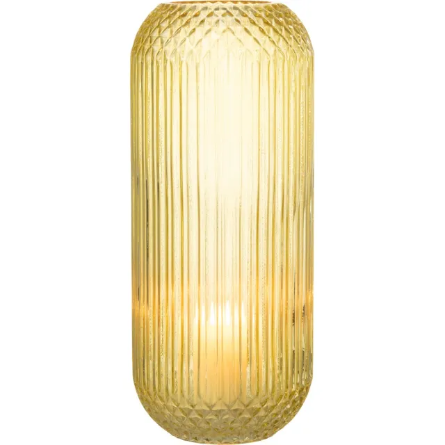 J-Line vaas Recht Geslepen - glas - geel - large - 36.5 cm hoog