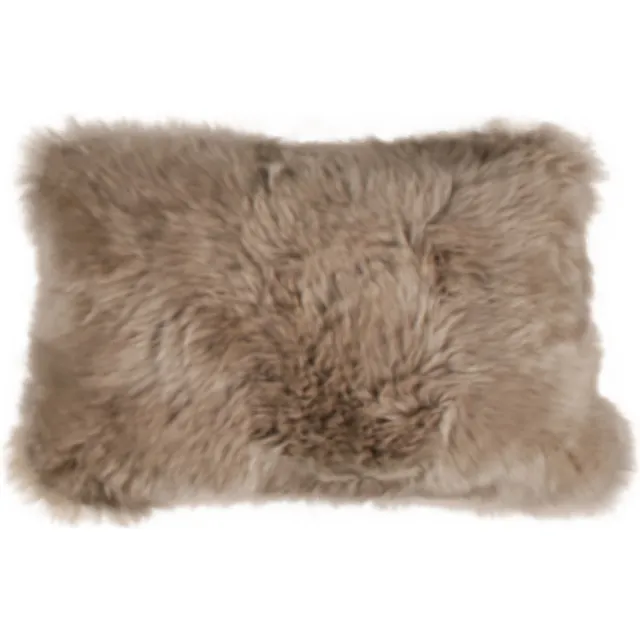 Van Buren Sinds 1861 Van Buren - Nieuw-Zeelands schapenvacht kussen - Taupe 30x50cm - 100% echt schapenvaht