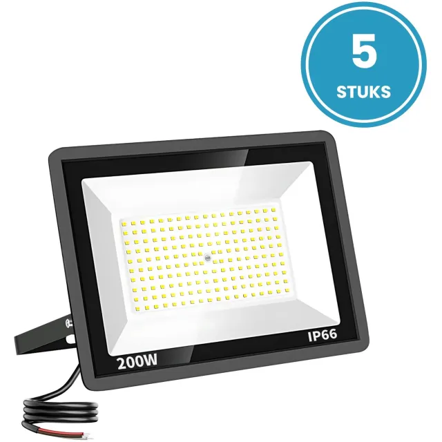 Tsong LED schijnwerper 200W - 5 stuks - Daglichtwit 6000K - 24.000 lm - 120° breedstraler - IP66