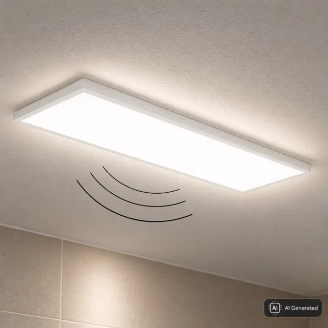 B.K.Licht BRILONER Move - Plafondlamp met bewegingsmelder - badkamerverlichting met neutral wit licht - badkamerlamp met indirect licht - 58cm - wit