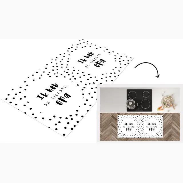 KitchenYeah Keukenloper - Loper keuken - Stippen - Quotes - 'Ik heb de liefste opa' - Spreuken - 120x60 cm - Keukenloper vinyl Multicolor