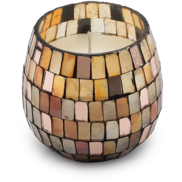 Ancient Wisdom Small Glass Jar Candles - Amber Mosaic multicolor