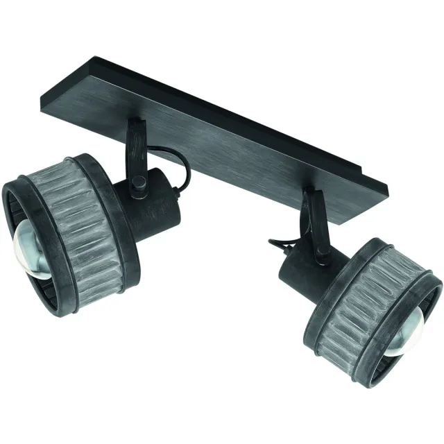 EGLO Turrock Wandlamp/Plafondlamp - E27 - 47,5 cm - Grijs Zwart