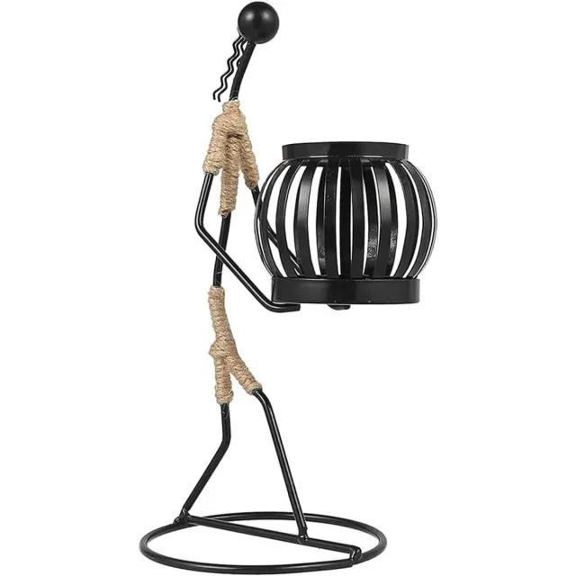 Jhubers goods Set van 2 retro zwarte kaarsenhouders voor tafels met vintage design - ideaal voor theelichtjes" Any
