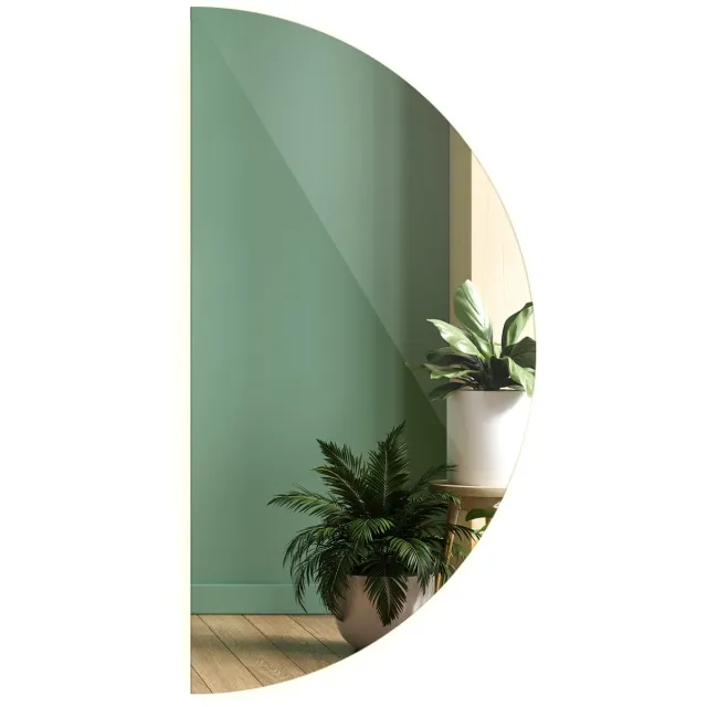 TULUP LED Spiegel - Spiegel LED Halfrond - 40 cm x 80 cm - Halve Maan Spiegel - Badkamerspiegel - Neutraal Wit 4000K - Halve Maan Spiegel - Minimalistische Wandspiegel