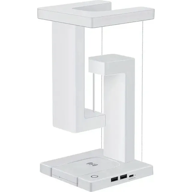 DrPhone ZenGlow – LED Modieuze Bureaulamp – Ingebouwde Draadloze Oplader – Verstelbare Verlichting – Nachtlamp - Wit