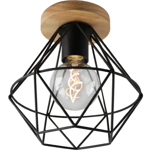 Olucia Industriële plafondlamp zwart, Jochem - Vorm: Overig