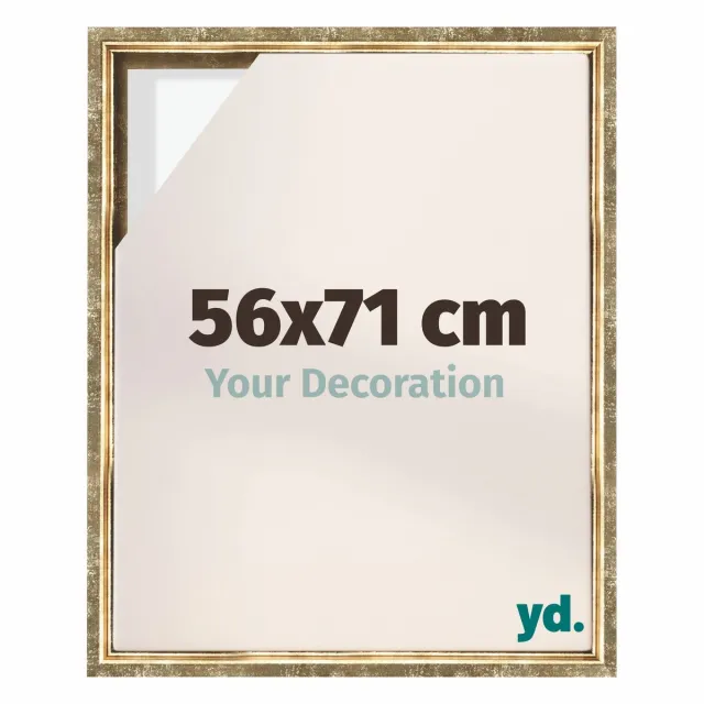 yd. yd, Baklijst 56x71 cm Goud Antiek - Lijst voor Canvasdoek - MDF Lyon