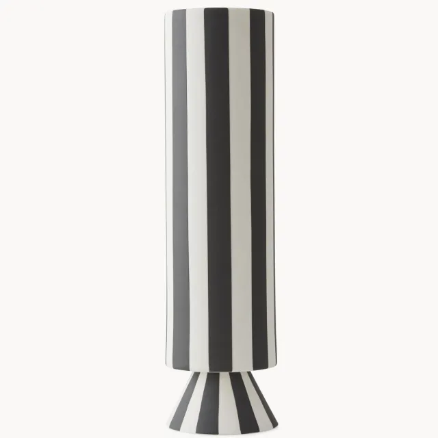 Oyoy Living Design Handgemaakte vaas Toppu, H 31 cm zwart