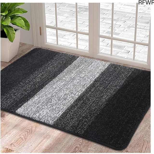 RFWR Zachte en Machinewasbare Deurmat - Super Absorberend en Antislip - Vuilvanger voor Binnen (50 x 80 cm, Zwart)