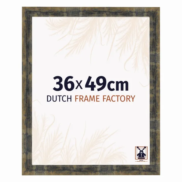 Dutch Frame Factory Fotolijst 36x49 cm - MDF - Blauw Goud Gemeleerd - Praag