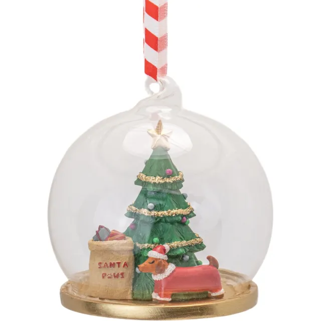 Sass & Belle Hond kerstbal - Sass & Belle bruin