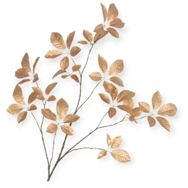 DK design Daan Kromhout - Kunsttak - Goud - Silk Leaf - Blad - 124cm - Zijde - Decoratie