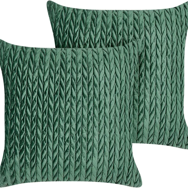 Beliani ECLIPTA - Sierkussen set van 2 - Groen - 45 x 45 cm - Polyester