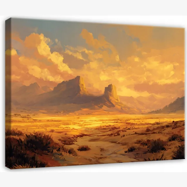 WALLARENA Schilderij op canvas - 60x40 cm - Landschap rotsen natuur - Geschikt voor slaapkamer, woonkamer, keuken Veelkleurig