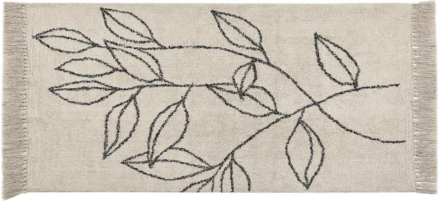 Beliani SAZLI - Laagpolig vloerkleed - Lichtbeige - 80 x 150 cm - Katoen