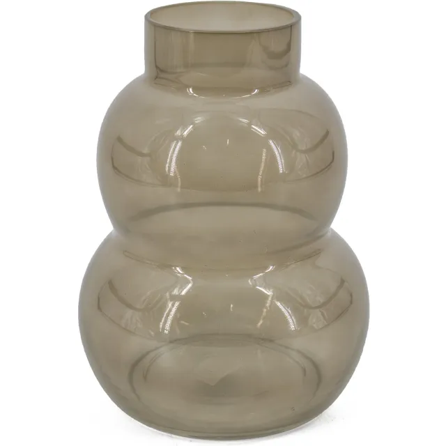 homebound by ky Glazen vaas grijs | glazen vaas | 15x15x20cm | stijlvolle vaas