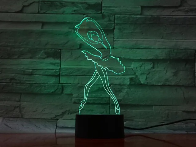 MC Living 3D Led Lamp Met Gravering - RGB 7 Kleuren - Ballet