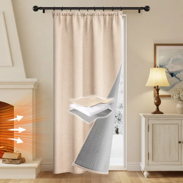 Qelus Verduisterende Gordijnen - Kant en Klaar Gordijn - Zware Verduisteringsgordijnen in Pluche - 1 stuk Voor Een Lekker Warme & Stille Woonkamer/Slaapkamer- B 140 x H 213cm (Beige)