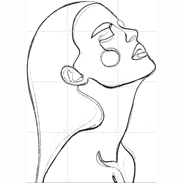 IXXI The Heat, Treechild & Various - 60 x 80 cm - Grote wanddecoratie en posters - Line art, Illustraties, Minimalisme, Woonkamer, Slaapkamer Zwart en wit / Zwart / Lichte tinten
