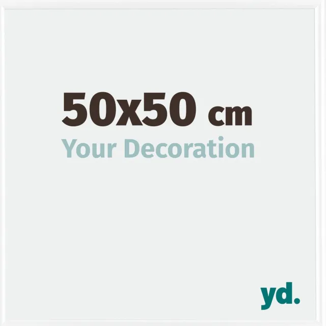 yd. Your Decoration - Fotolijst 50x50 cm - Kunststof - Wit Hoogglans - Bordeaux