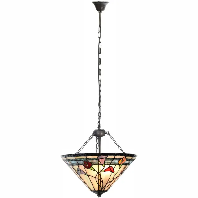 Coloured by Art Tiffany Hanglamp Calla met 3 kettingen - Art Deco Trade Paars