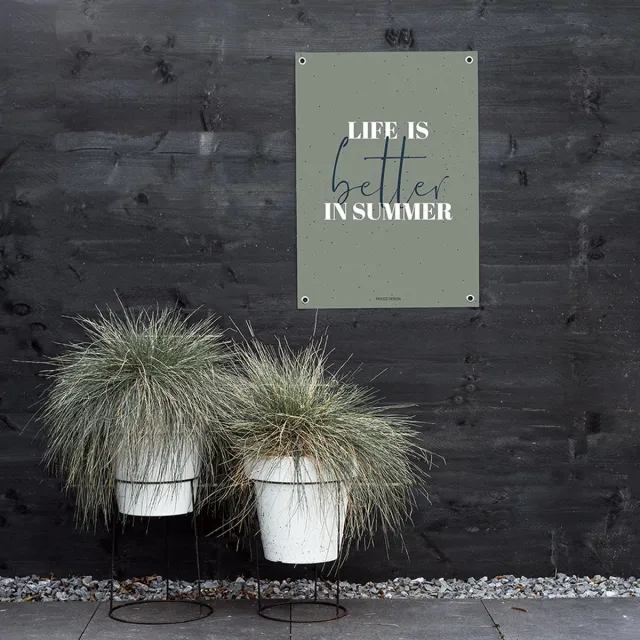 MOODZ design Tuinposter | Buitenposter | Life is better in summer | 70 x 100 cm | Groen