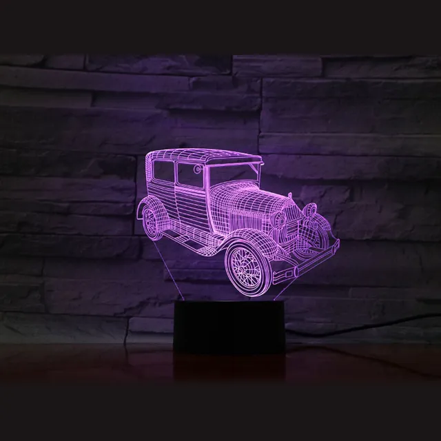 MC Living 3D Led Lamp Met Gravering - RGB 7 Kleuren - Oldtimer