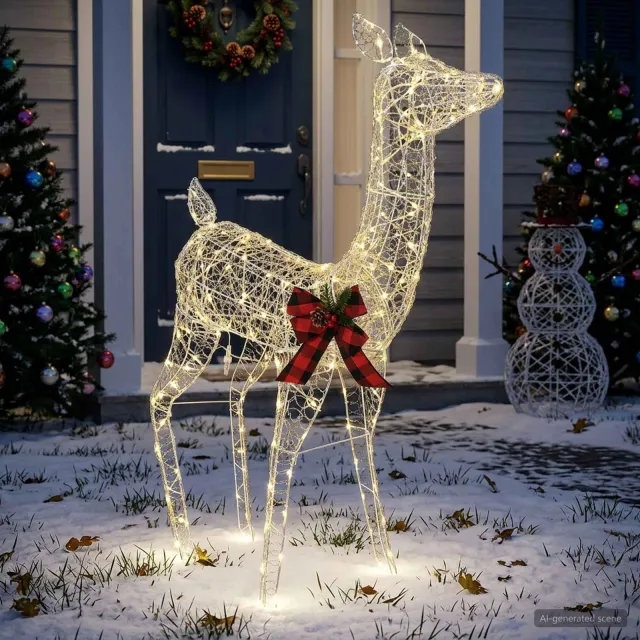 vidaXL 3D Kerst Rendier LOVIISA 200 LED's Warmwit 96 x 40 x 140 cm