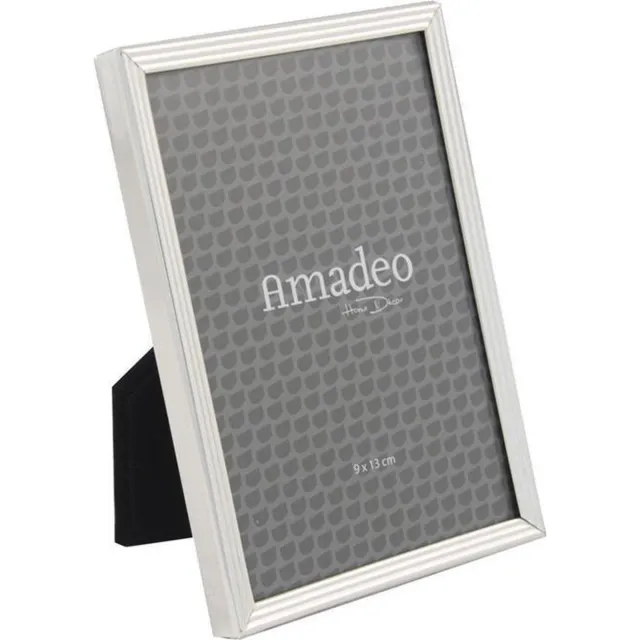 Amadeo Fotolijstje Milano Smalle Rand/ribbel Verzilverd - 9x13cm - AM-439049