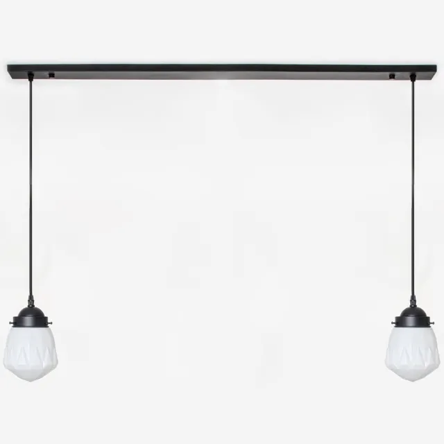 Coloured by Art 2 x Rocket lampen aan plafondbalk Moonlight - Art Deco Trade Zwart