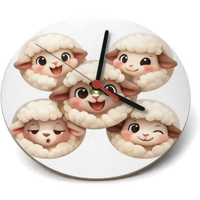 Mr Cadeautjes Klok rond Ø 19 - design Speelse dierenportretten in een verzamelserie met ronde kade | cadeau Wit