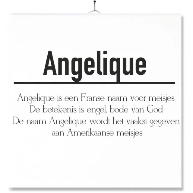 MC Living Tegel Met Opdruk | Betekenis | Kado | Cadeau | Met Naam - Angelique Multi-Color