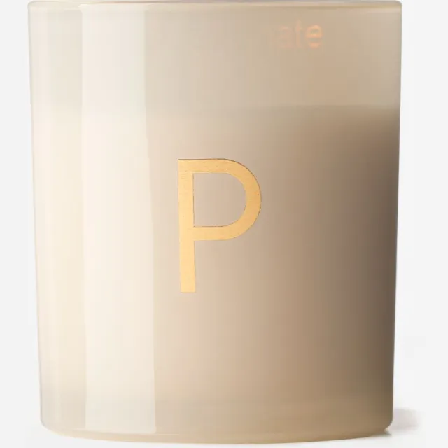 HEMA Kaars in glas ⌀8x9cm letter P (creme)