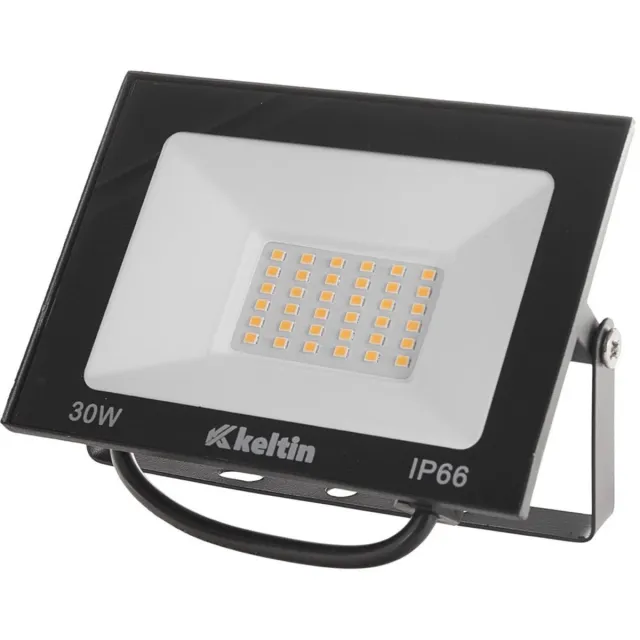 Keltin LED schijnwerper - 30W - koud wit 6500K - IP66 - verstelbaar - aluminium en glas Zwart