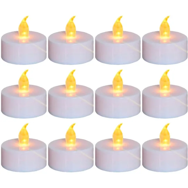 Best Active 12 LED Waxinelichtjes met Flikkerende Vlam - Inclusief Batterijen - 100+ Branduren - Elektrische Kaarsen op Batterijen - Theelichtjes - Kerstverlichting - Kerst Kaarsen Wit zonder Afstandsbediening