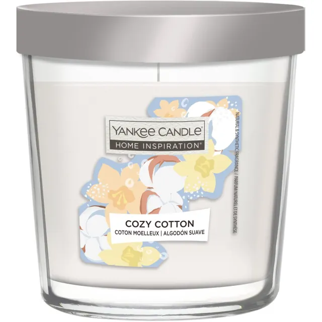 Yankee Candle Home Inspiration Value - Cozy Cotton Tumbler - 40 branduren Wit