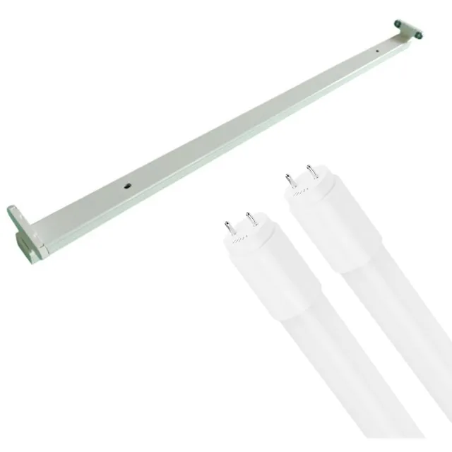 BES LED LED TL Armatuur met T8 Buis - Aigi Dybolo - 150cm Dubbel - 48W - Helder/Koud Wit 6500K - IP20