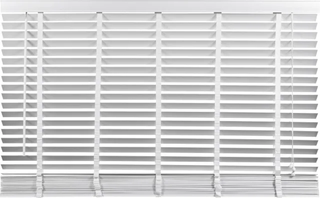 Woonexpress Houten Jaloezie Wit - 180x210 cm (BxH) - Raamdecoratie - Lamelbreedte 50 mm - inc. Bedieningskoord en Draaistang - Eenvoudig op maat maken en monteren