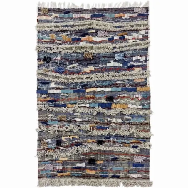 Fine Asianliving Indisch Vloerkleed Handgemaakt 150x240cm Katoenen Dhurrie Met Borduursel Multicolour