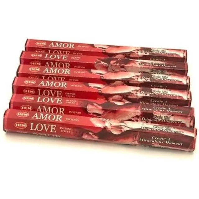 Darshan incense sticks Groot Verpakking Wierook - Geurstokjes - Hem - Love - Amor - 120 Stuks Zwart-F