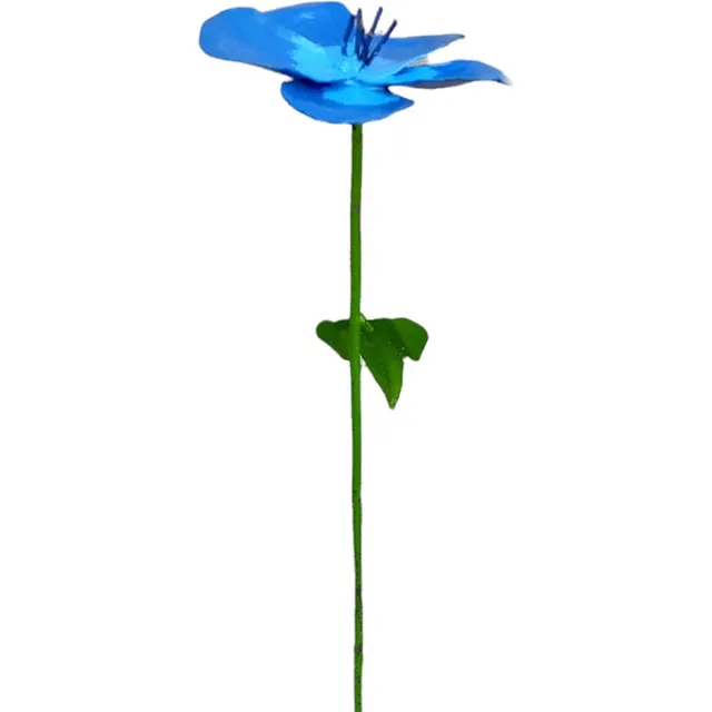 Zimba Arts Floz Design metalen tuinsteker paarse bloem - duurzame tuindecoratie bloem - tuinprikker bloem - fairtrade blauw