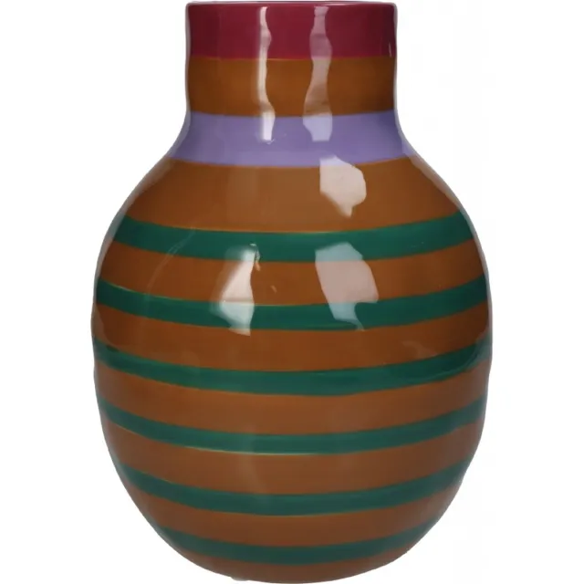 HD Collection Vaas Stripe - Aardewerk - Multi - 18x25x18 cm (BxHxD)
