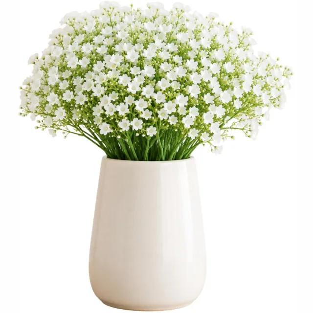 Bellatio Design Kunstbloemen boeket Gipskruid - 5x - 30 cm - wit - kunst zijdebloemen - Gypsophila