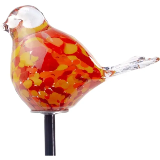 Loranto Tuinsteker Vogel Oranje - Tuindecoratie voor Buiten - Glas