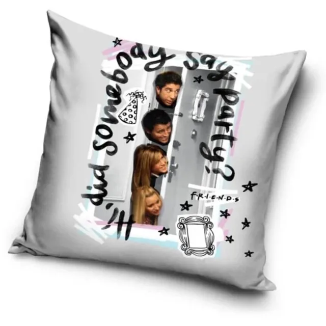 Friends Party 40x40 cm Velours Kussenhoes blauw
